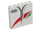 Part No: 59349pb378  Name: Panel 1 x 6 x 5 with Black Crossed Checkered Flags, Red and Green Octan Panels, Silver Zipper Pattern