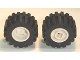 Part No: 6014bc03  Name: Wheel 11mm D. x 12mm, Hole Notched for Wheels Holder Pin with Black Tire Offset Tread Small Wide, Raised Groove (6014b / 60700)