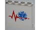 Part No: 60581pb015L  Name: Panel 1 x 4 x 3 with Side Supports - Hollow Studs with Red Heart Monitor Line and EMT Star of Life Pattern Model Left Side (Sticker) - Set 4429