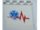 Part No: 60581pb015R  Name: Panel 1 x 4 x 3 with Side Supports - Hollow Studs with Red Heart Monitor Line and EMT Star of Life Pattern Model Right Side (Sticker) - Set 4429