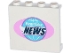 Part No: 60581pb032  Name: Panel 1 x 4 x 3 with Side Supports - Hollow Studs with Globe with 'Heartlake NEWS' Pattern (Sticker) - Set 41056