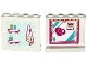 Part No: 60581pb059  Name: Panel 1 x 4 x 3 with Side Supports - Hollow Studs with Towel and Shelves on Outside and Mirror with Heart on Inside Pattern (Stickers) - Set 41135