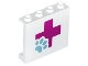 Part No: 60581pb069  Name: Panel 1 x 4 x 3 with Side Supports - Hollow Studs with Hospital Magenta Cross with Paw Pattern