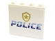 Part No: 60581pb201  Name: Panel 1 x 4 x 3 with Side Supports - Hollow Studs with Medium Blue and Blue 'POLICE' and Gold Star Badge Logo Pattern (Sticker) - Set 60316