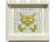 Part No: 60581pb294  Name: Panel 1 x 4 x 3 with Side Supports - Hollow Studs with Gold Dragon Head Blowing Smoke and Light Bluish Gray Bricks and Cracks Pattern (Sticker) - Set 71818