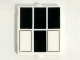 Part No: 60601pb012  Name: Glass for Window 1 x 2 x 2 Flat Front with 4 Black and 2 White Rectangles Pattern (Tardis Windows)