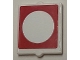 Lego part: Glass for Window 1 x 2 x 2 Flat Front with White Circle on Red Background Pattern (Sticker) - Set 40429