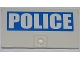 Part No: 60616pb002L  Name: Door 1 x 4 x 6 with Stud Handle with White 'POLICE' on Blue Background Pattern Model Left Side (Sticker) - Set 7288