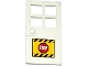 Part No: 60623pb02  Name: Door 1 x 4 x 6 with 4 Panes and Stud Handle with 'STOP' Sign and Black and Yellow Danger Stripes on Yellow Background Pattern (Sticker) - Set 60076