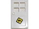 Part No: 60623pb05  Name: Door 1 x 4 x 6 with 4 Panes and Stud Handle with Yellow and Black Sign with Dog Pattern (Sticker) - Set 60009