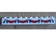 Part No: 6111pb012  Name: Brick 1 x 10 with Blue and Red Ribbon and White Flowers Pattern (Sticker) - Set 8639