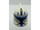 Part No: 61189pb02  Name: Minifigure, Headgear Helmet SW Clone Trooper with Holes, Blue Stripe Pattern