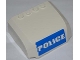 Part No: 61484pb005  Name: Windscreen 5 x 6 x 2 Curved Top Canopy with 4 Studs with White 'POLICE' on Blue Background Pattern (Sticker) - Set 7288