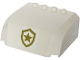 Part No: 61484pb013  Name: Windscreen 5 x 6 x 2 Curved Top Canopy with 4 Studs with Police Gold Star Badge Logo on White Background Pattern (Sticker) - Set 60244