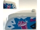 Part No: 61484pb021  Name: Windscreen 5 x 6 x 2 Curved Top Canopy with 4 Studs with Dark Azure Starburst Explosion and Magenta Slushy Cup with Lid and Straw Pattern on Both Sides (Stickers) - Set 60384