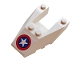 Part No: 6153bpb10  Name: Wedge 6 x 4 Cutout with Stud Notches with Captain America Logo on White Background Pattern (Sticker) - Set 76076