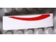 Part No: 61678pb050L  Name: Slope, Curved 4 x 1 with Red Curved Line on White Background Pattern Model Left Side  (Sticker) - Set 8158