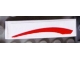 Part No: 61678pb050R  Name: Slope, Curved 4 x 1 with Red Curved Line on White Background Pattern Model Right Side (Sticker) - Set 8158