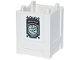 Part No: 61780pb008  Name: Container, Box 2 x 2 x 2 - Top Opening with Sand Green and Reddish Brown Sign, 'RECYCLE' and Dark Green Border and Filigree Pattern (Sticker) - Set 43302