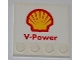 Part No: 6179pb043  Name: Tile, Modified 4 x 4 with Studs on Edge with Shell Logo and 'V-Power' Pattern (Sticker) - Set 8123