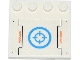 Part No: 6179pb070  Name: Tile, Modified 4 x 4 with Studs on Edge with Orange 'DANGER', Dark Azure Target in Circle Pattern (Sticker) - Set 70709