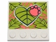 Part No: 6179pb187  Name: Tile, Modified 4 x 4 with Studs on Edge with Lime Leaves and Coral Paw Pattern (Sticker) - Set 41424