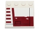 Part No: 6179pb194R  Name: Tile, Modified 4 x 4 with Studs on Edge with Dark Red Stripes (X-wing Red Five Luke Skywalker Signs) Pattern Model Right Side (Sticker) - Set 75301