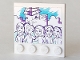 Part No: 6179pb211  Name: Tile, Modified 4 x 4 with Studs on Edge with Drawing of 5 Friends Girls, Clouds, and Building Pattern (Sticker) - Set 41332