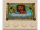 Part No: 6179pb230  Name: Tile, Modified 4 x 4 with Studs on Edge with Andrea Minifigure Holding Microphone, Palm Trees, Sound Equalizer Bars and 'H-E-A-R-T we've got heart' in Bamboo Frame Pattern (Sticker) – Set 41374