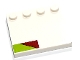 Part No: 6179pb272L  Name: Tile, Modified 4 x 4 with Studs on Edge with Dark Red Triangle on Lime Background Pattern Model Left Side (Sticker) - Set 75333