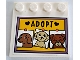 Part No: 6179pb273  Name: Tile, Modified 4 x 4 with Studs on Edge with Yellow Bulletin Board / Pinboard with Hearts, 'ADOPT' and 3 Dogs Pattern (Sticker) - Set 41727