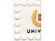 Part No: 6180pb012  Name: Tile, Modified 4 x 6 with Studs on Edges with LEGO Universe Logo Left Half and Black 'UNIV' Pattern