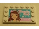 Part No: 6180pb076  Name: Tile, Modified 4 x 6 with Studs on Edges with Girl and 'Beauty Shop' Pattern (Sticker) - Set 3187
