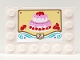 Part No: 6180pb097  Name: Tile, Modified 4 x 6 with Studs on Edges with Cake with Strawberries Pattern (Sticker) - Set 41006