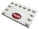 Part No: 6180pb137  Name: Tile, Modified 4 x 6 with Studs on Edges with 'Audi' on Red Background Pattern (Sticker) - Set 76897