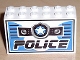Part No: 6213pb03  Name: Brick 2 x 6 x 3 with Star Badge and Black 'POLICE' Pattern