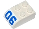 Part No: 6215pb03  Name: Slope, Curved 3 x 2 x 1 with Four Studs with Blue Number '06' Pattern (Sticker) - Set 60046