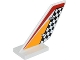 Part No: 6239pb040  Name: Tail Shuttle with Checkered Rudder and Red and Bright Light Orange Pattern on Both Sides (Stickers) - Set 60019