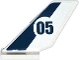 Part No: 6239pb046  Name: Tail Shuttle with Dark Blue Stripe and '05' in White Circle Pattern on Both Sides (Stickers) - Set 60067