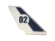 Part No: 6239pb082  Name: Tail Shuttle with Dark Blue Stripe and '02' in White Circle Pattern on Both Sides (Stickers) - Set 60070