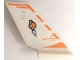 Part No: 6239pb112R  Name: Tail Shuttle with Orange and White Classic Space Logo and Stripes Pattern Model Right Side (Sticker) - Set 7649
