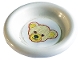 Part No: 6256pb07  Name: Minifigure, Utensil Dish 3 x 3 with Teddy Bear Head Pattern (Sticker) - Set 3243