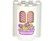 Part No: 6259pb024  Name: Cylinder Half 2 x 4 x 4 with 2 Windows and Pink Flower Box Pattern (Sticker) - Set 41052