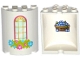 Part No: 6259pb027s2  Name: Cylinder Half 2 x 4 x 4 with Window and Flower Box Pattern with Blueberries in Basket on Inside Pattern (Sticker) - Set 41142