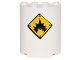 Part No: 6259pb032  Name: Cylinder Half 2 x 4 x 4 with Black Danger Explosion on Yellow Background Sign Pattern (Sticker) - Set 70900