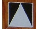Part No: 6309p02  Name: Duplo, Tile 2 x 2 with Shape Black Inverse Isosceles Triangle Pattern