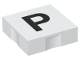 Lot ID: 156231124  Part No: 6309pb034  Name: Duplo, Tile 2 x 2 with Black Capital Letter P Pattern