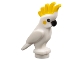 Part No: 6333pb01  Name: Bird, Parrot Cockatoo with Yellow Crest and Cheeks, Black Eyes and Beak Pattern