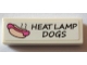 Part No: 63864pb075  Name: Tile 1 x 3 with Hot Dog and Black 'HEAT LAMP DOGS' Pattern (Sticker) - Set 71016