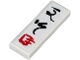 Part No: 63864pb111  Name: Tile 1 x 3 with Black and Red Ninjago Logogram 'DSG' on White Background Pattern (Sticker) - Set 71705